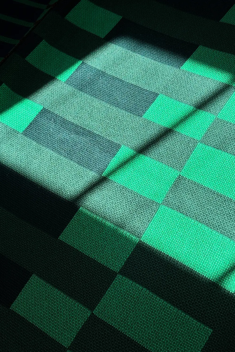 Green Matrix Combed Cotton Knit Throw Blanket - Image 3
