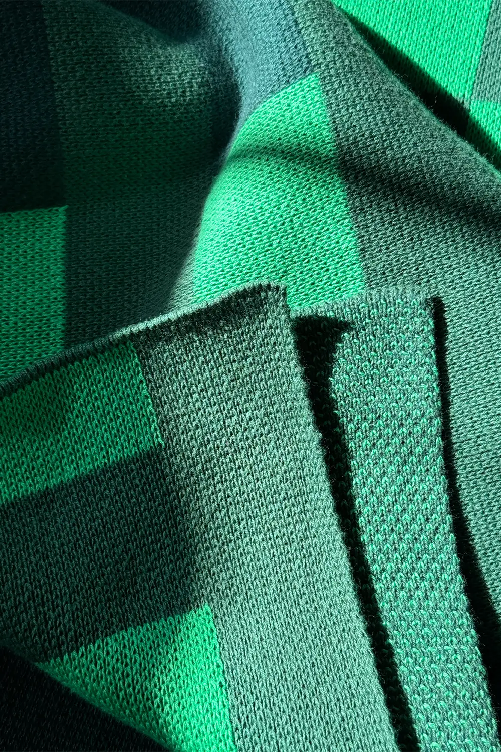Green Matrix Combed Cotton Knit Throw Blanket - Image 4