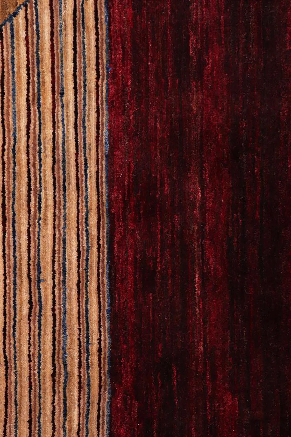 Burgundy and Gold Horizon Hand-Knotted Wool Rug - Image 5