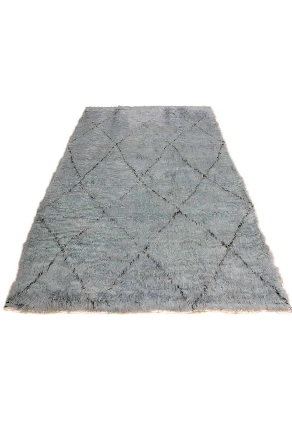 Light Gray Moroccan Shag Wool Rug - Image 3