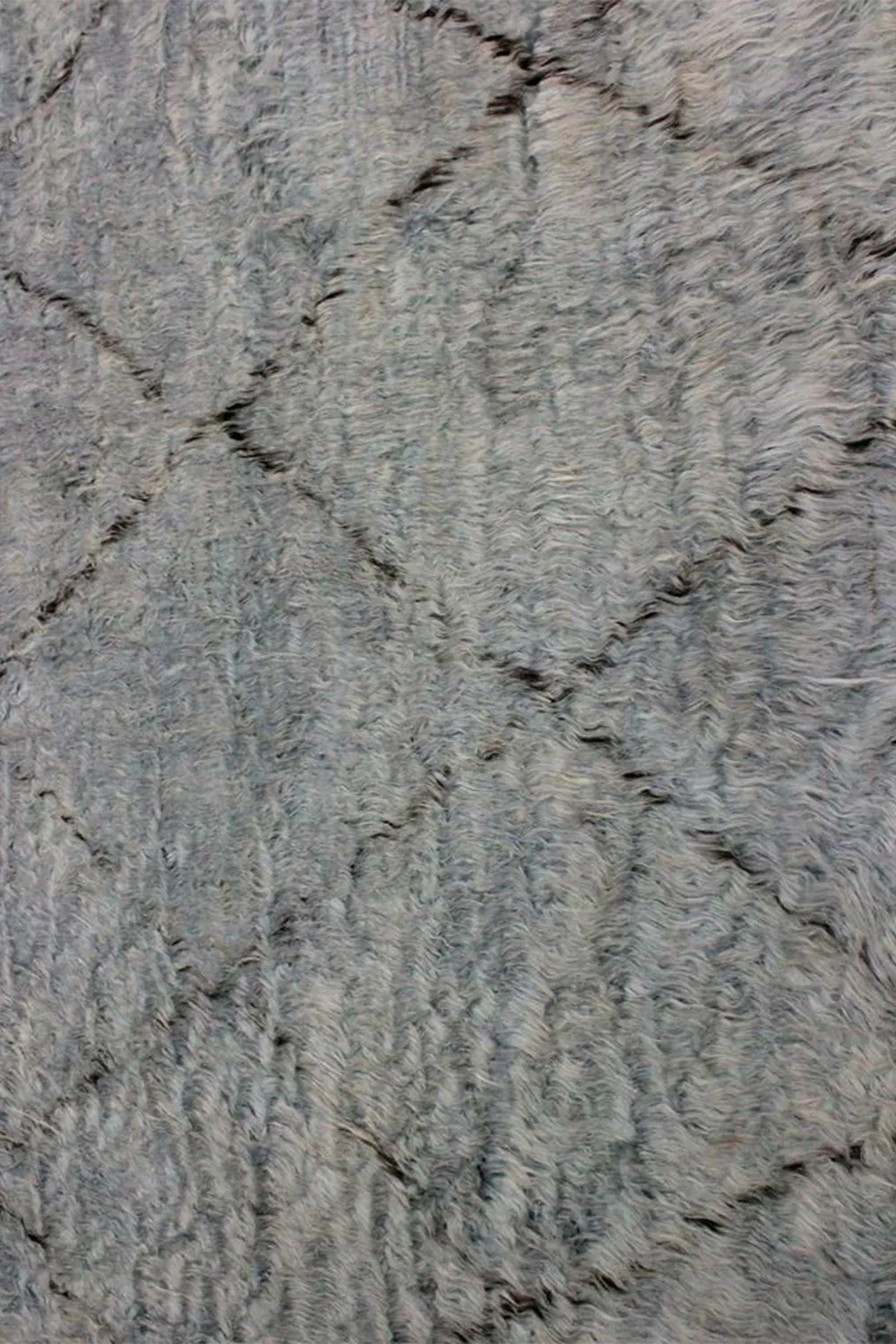 Light Gray Moroccan Shag Wool Rug - Image 6