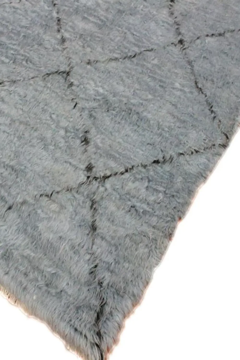 Light Gray Moroccan Shag Wool Rug - Image 7