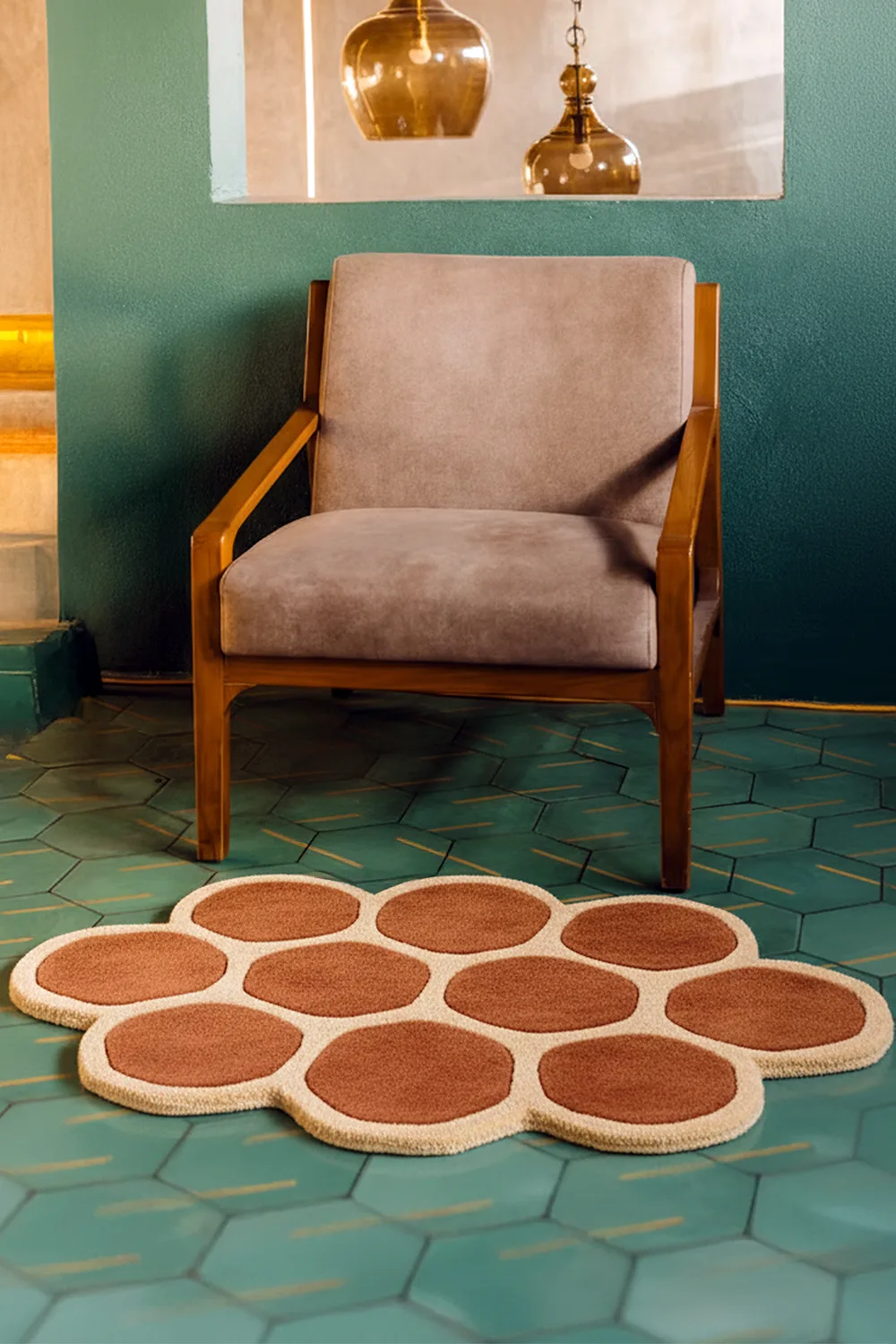 Honeycomb Hand-Tufted Wool Rug - Image 3
