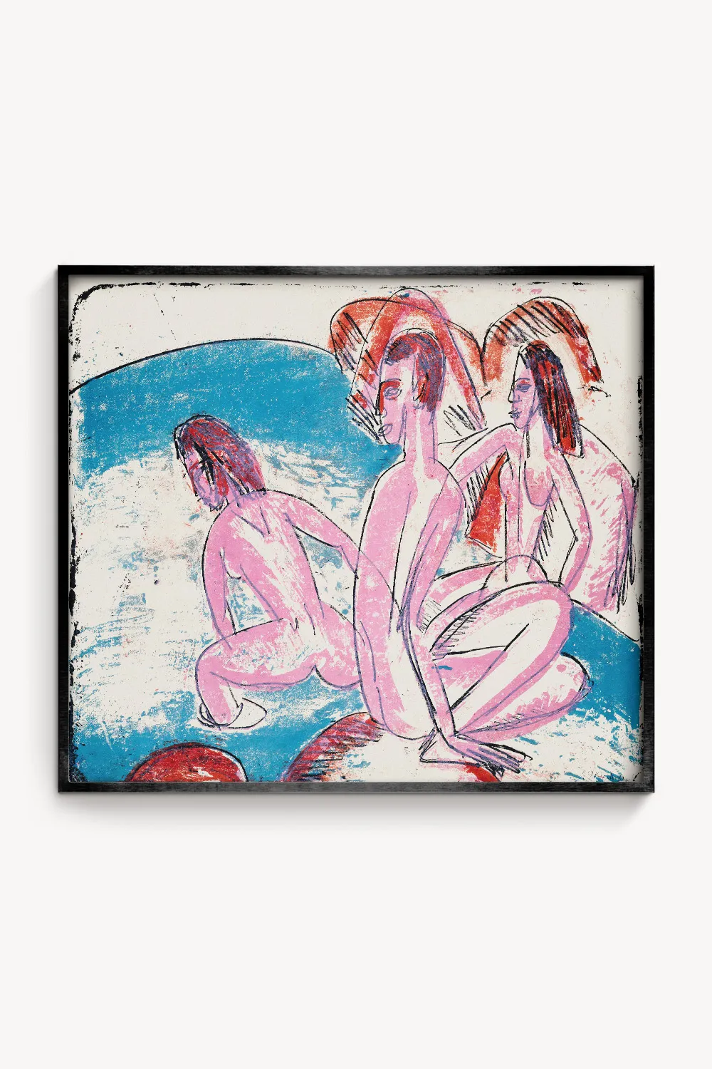 Three Bathers by Stones Art Print