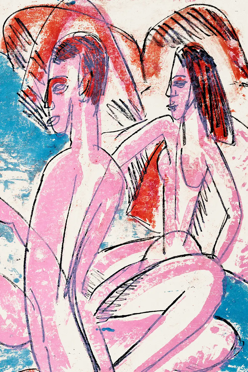 Three Bathers by Stones Art Print - Image 2