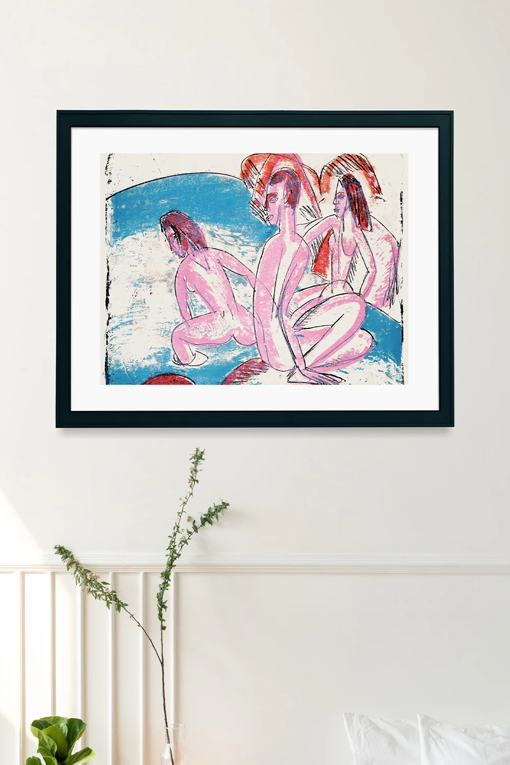 Three Bathers by Stones Art Print - Image 3