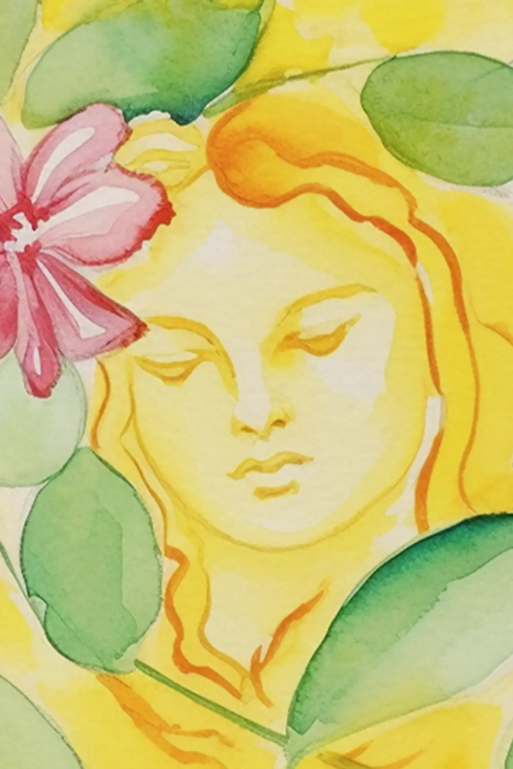 Lemon Veil Ethereal Woman Watercolor Art Print - Image 2