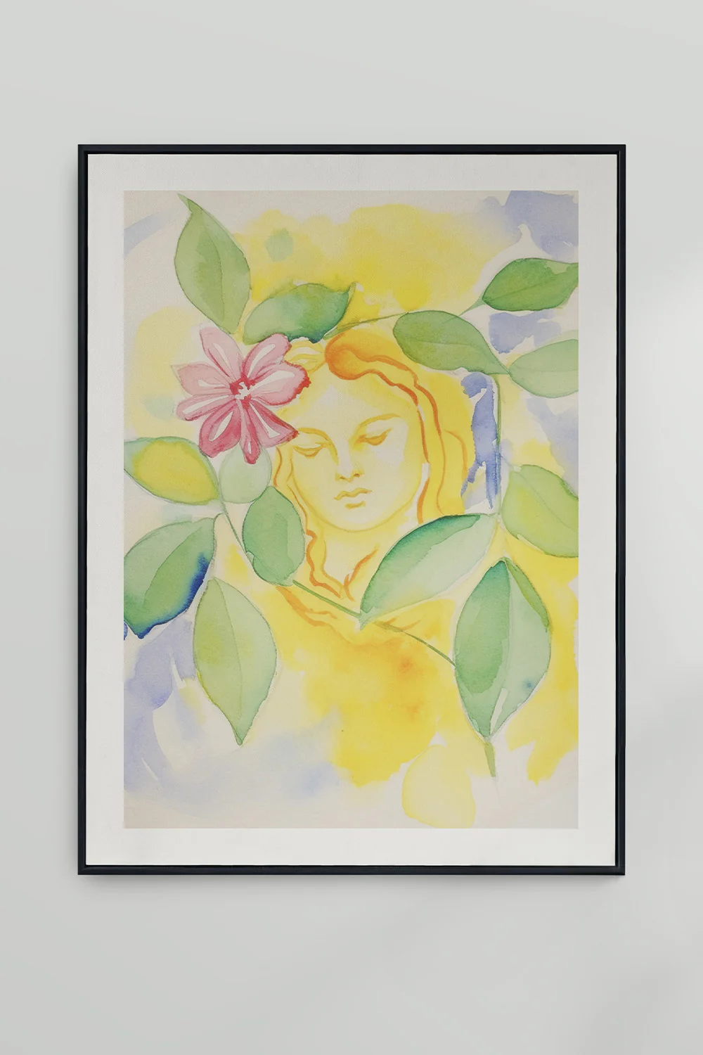 Lemon Veil Ethereal Woman Watercolor Art Print - Image 4