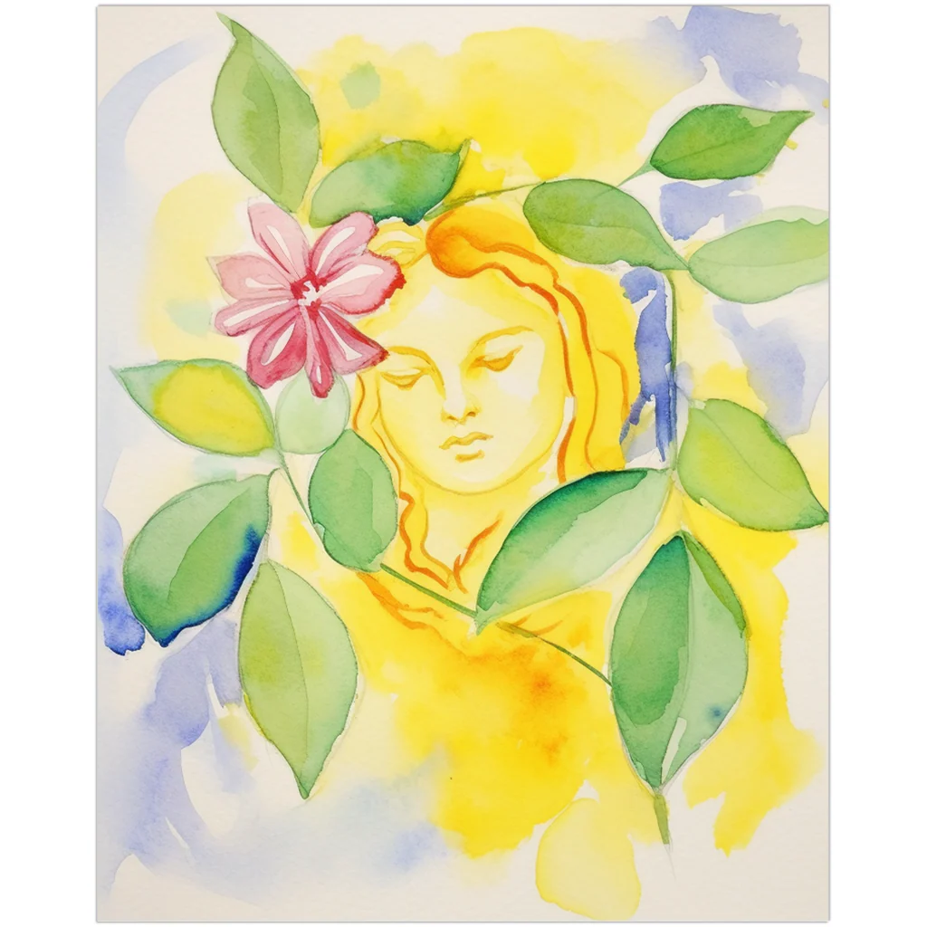 Lemon Veil Ethereal Woman Watercolor Art Print - Image 5