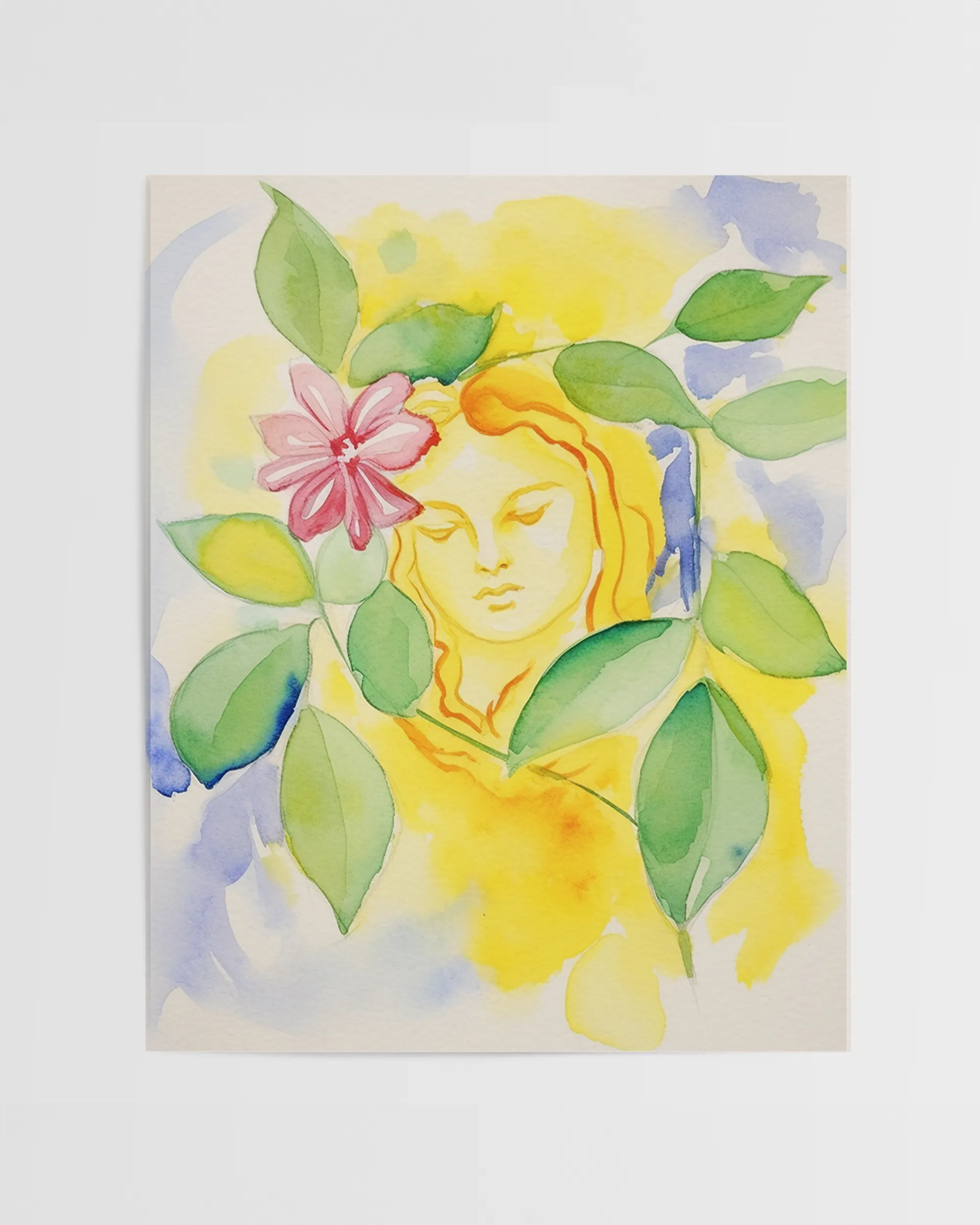 Lemon Veil Ethereal Woman Watercolor Art Print - Image 6