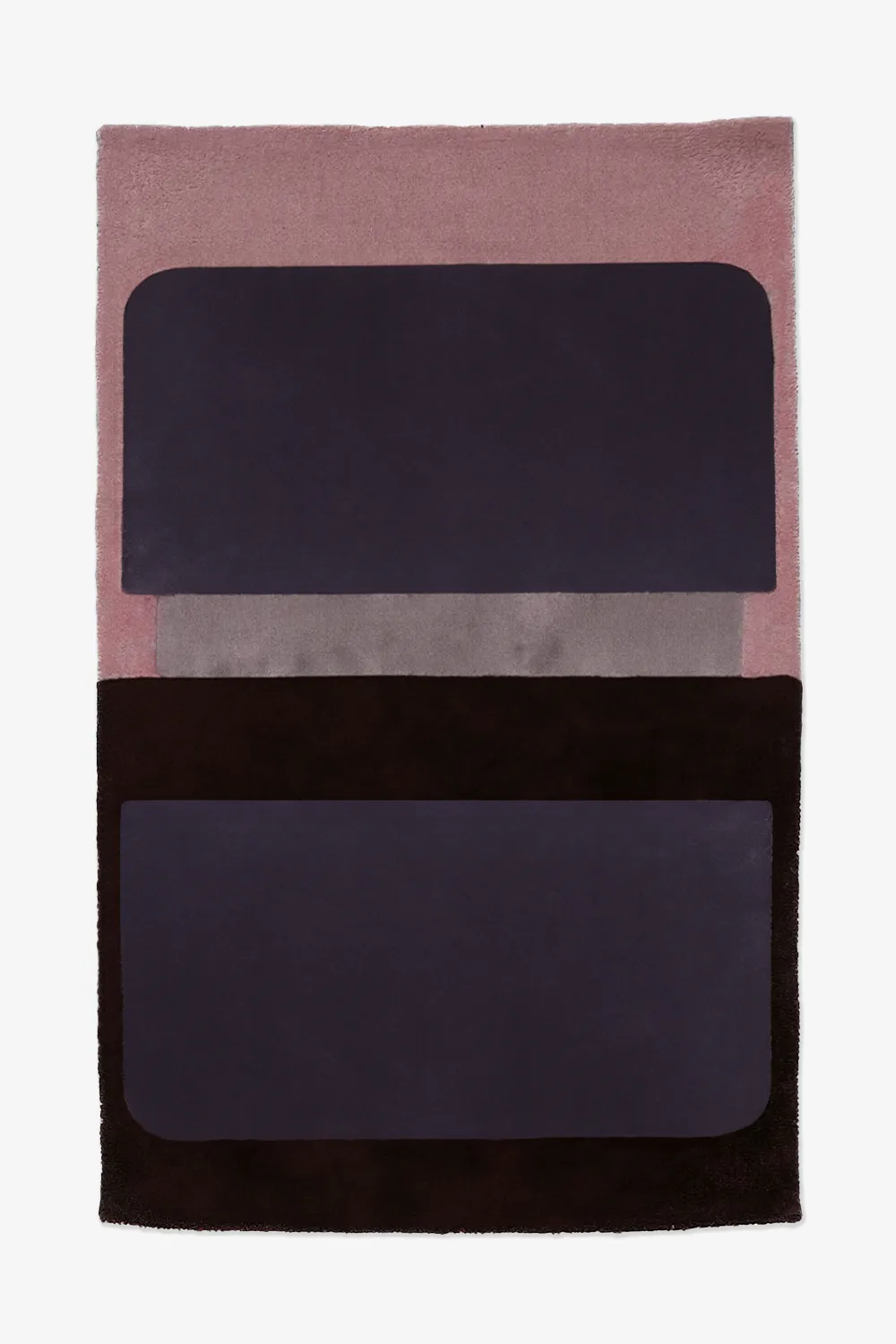 Midnight Color Block Hand-Tufted Purple Wool Rug