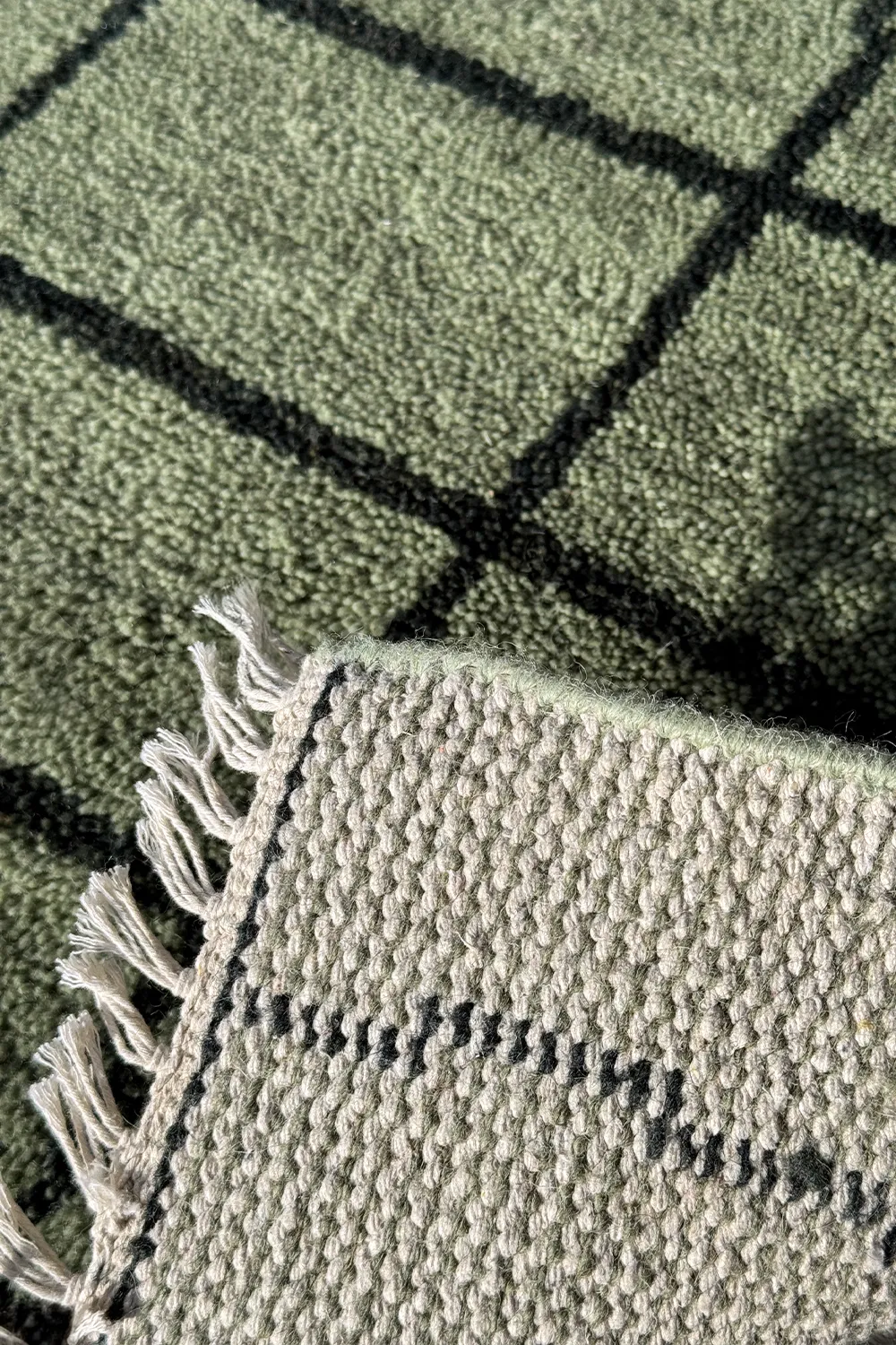 Gridline Hand-Knotted Wool Rug - Image 3