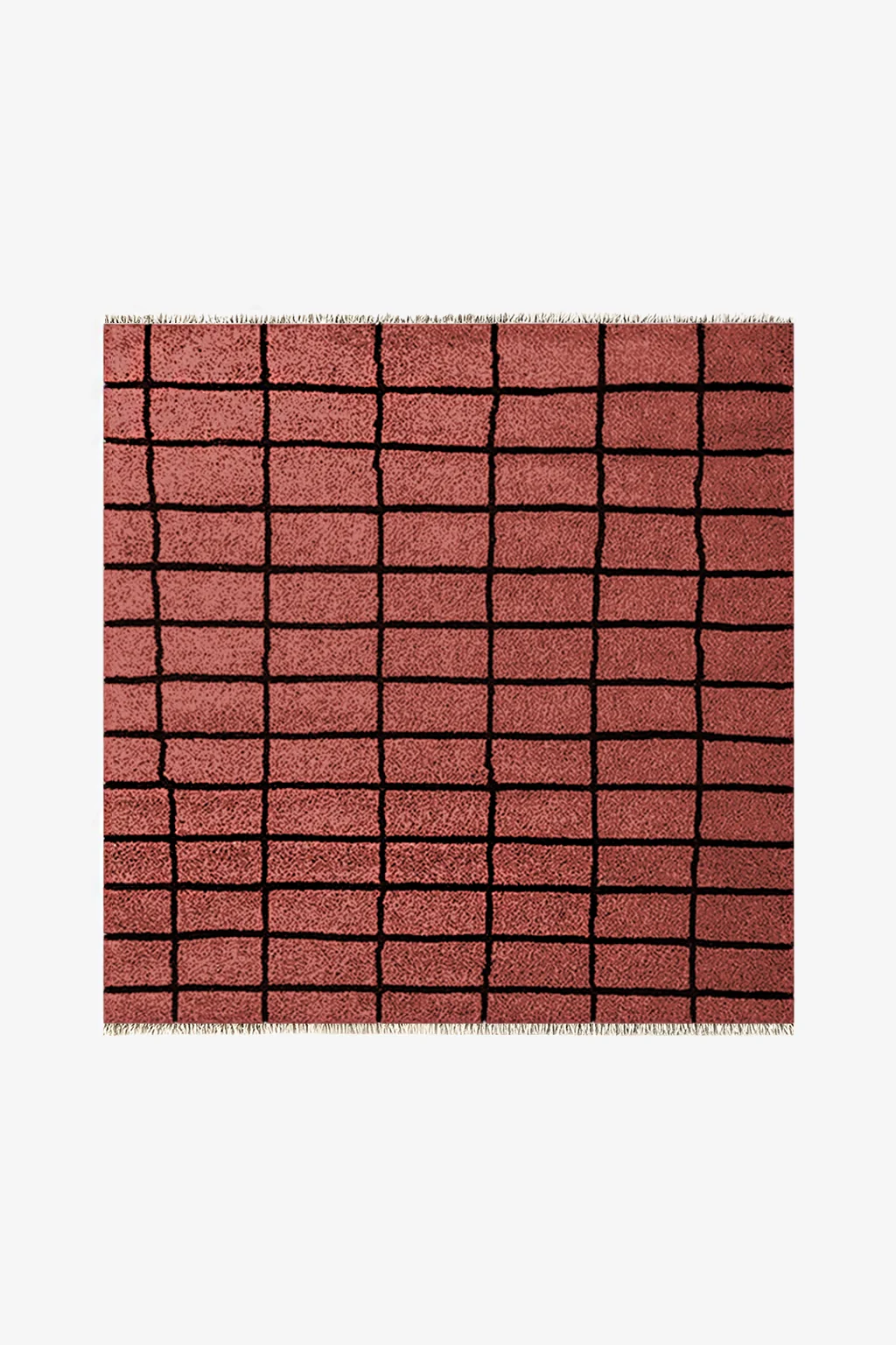 Gridline Hand-Knotted Square Wool Rug - Image 7