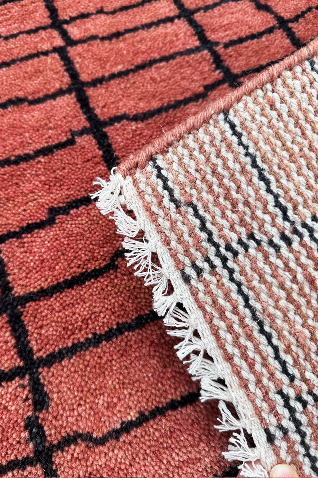 Gridline Hand-Knotted Wool Runner Rug - Image 9