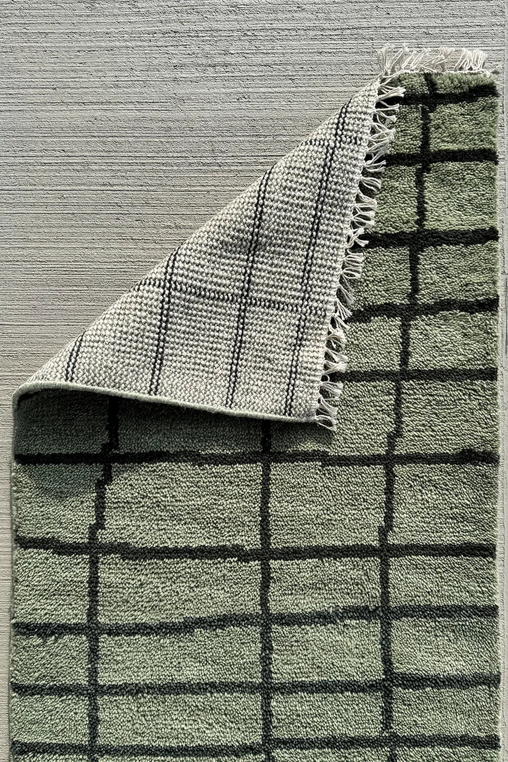 Gridline Hand-Knotted Wool Runner Rug - Image 6
