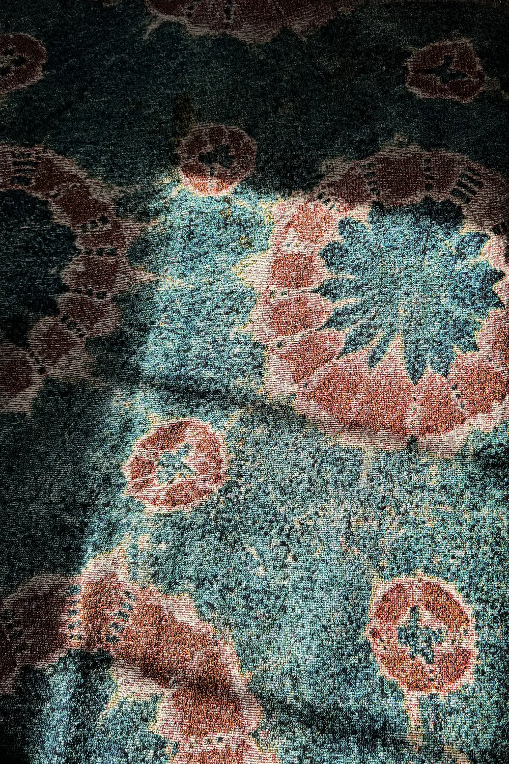 Navy and Rust Tie Dye Cotton Woven Throw Blanket - Image 4