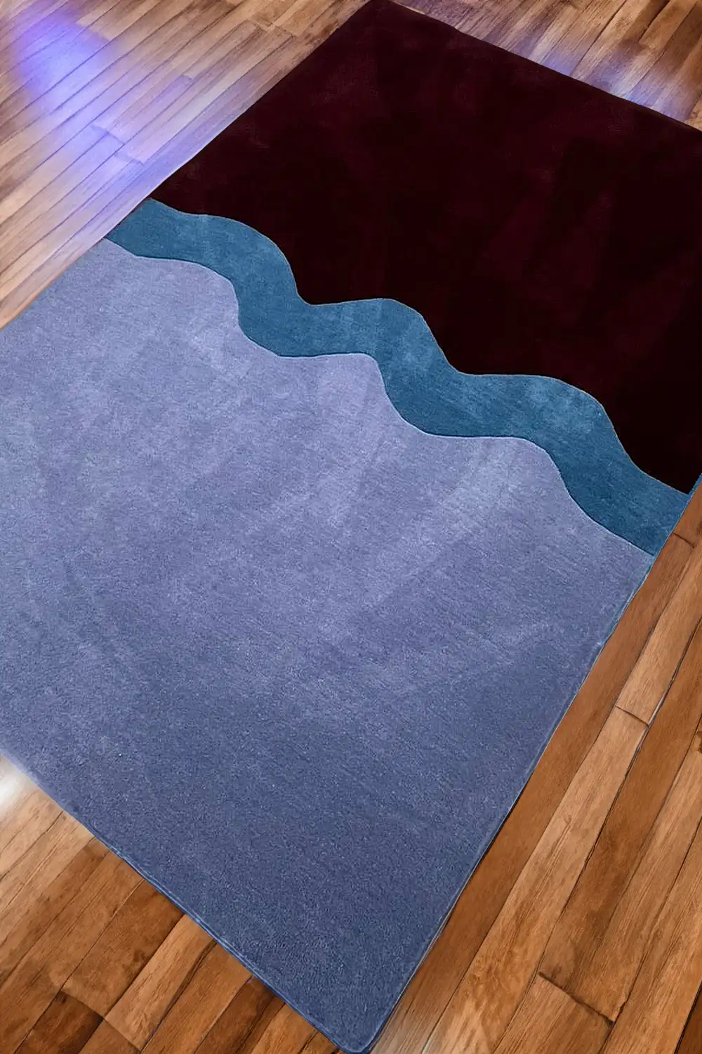 Neapolitan Purple and Brown Hand-Tufted Wool Rug - Image 4