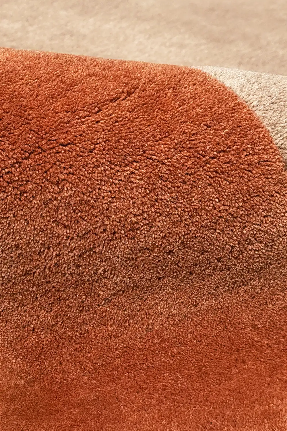 Neutral Mosaic Oval Hand-Tufted Wool Rug - Image 4