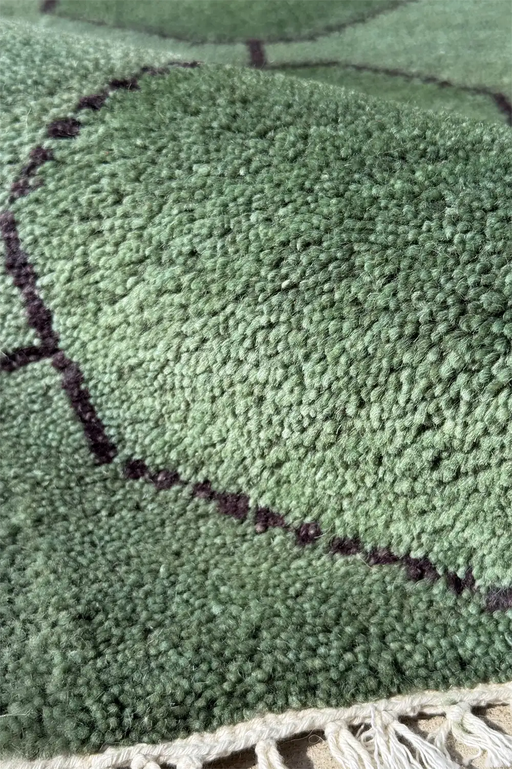 Octagon Link Hand-Knotted Wool Rug - Image 10