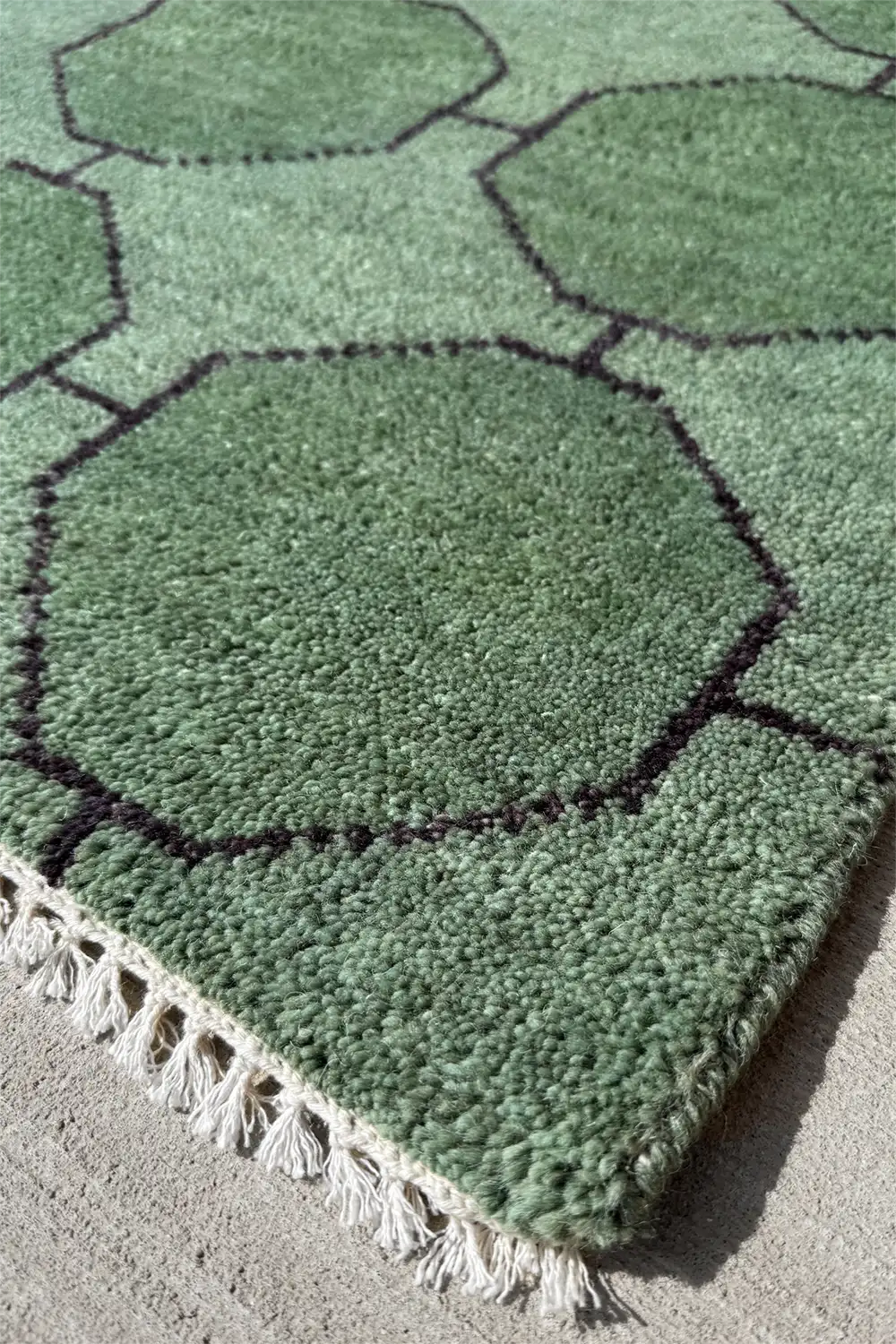 Octagon Link Hand-Knotted Wool Rug - Image 11