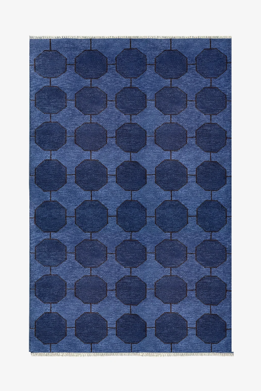 Octagon Link Hand-Knotted Wool Rug - Image 12