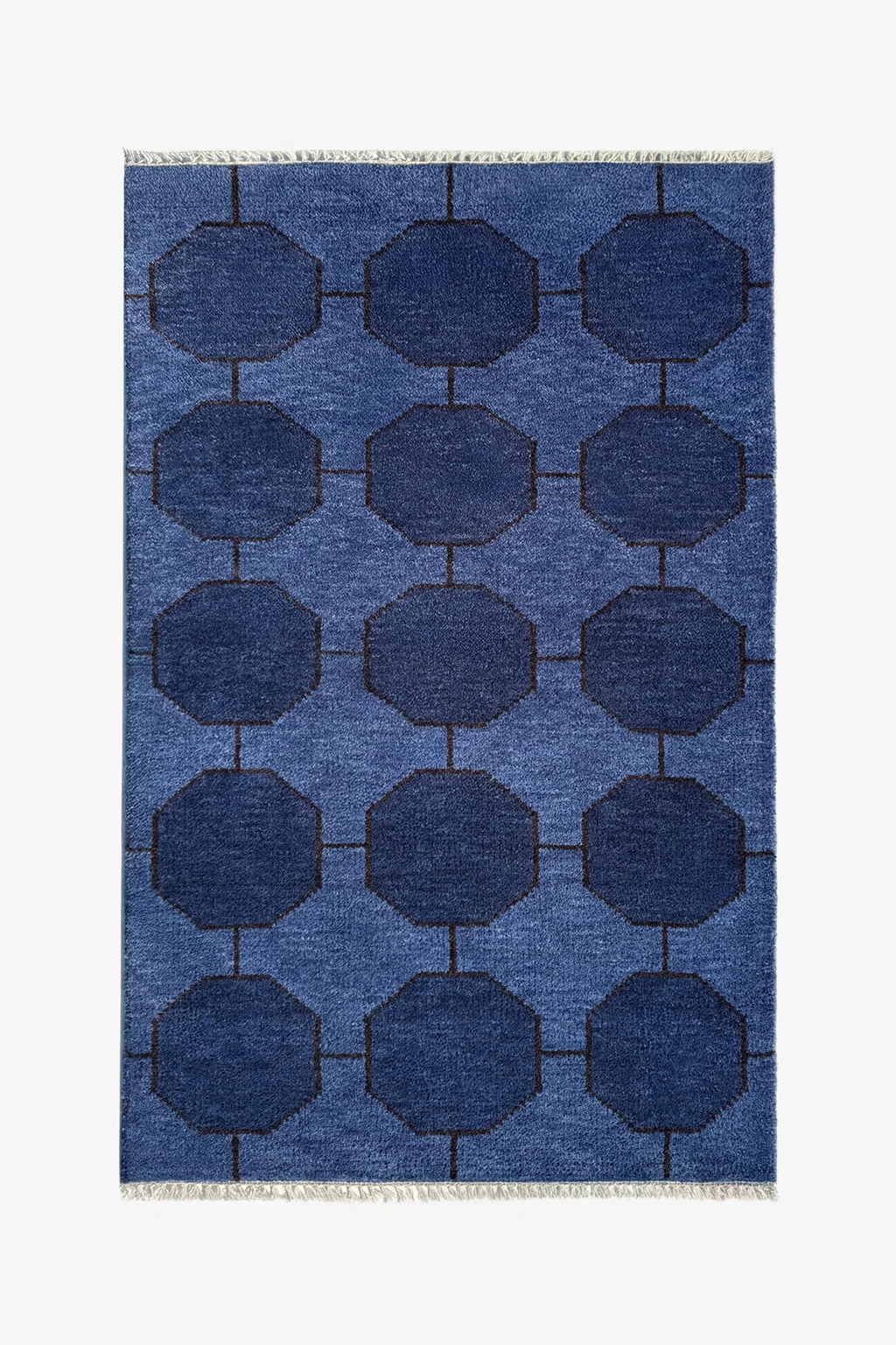 Octagon Link Hand-Knotted Wool Rug - Image 17