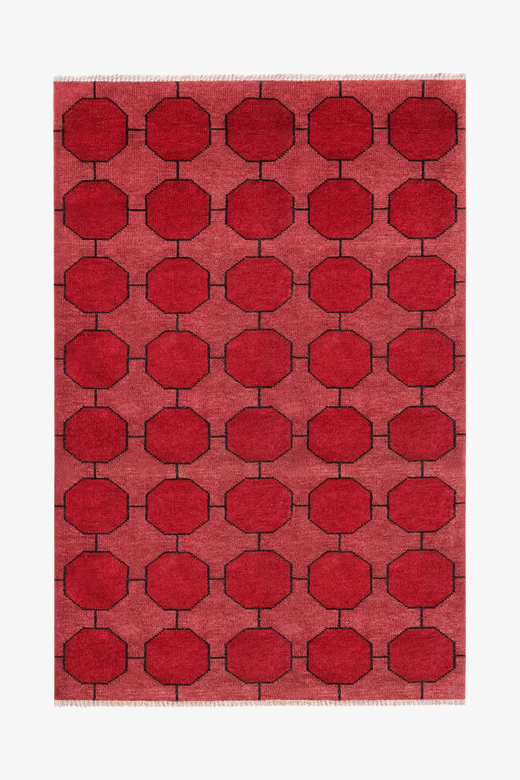 Octagon Link Hand-Knotted Wool Rug - Image 20