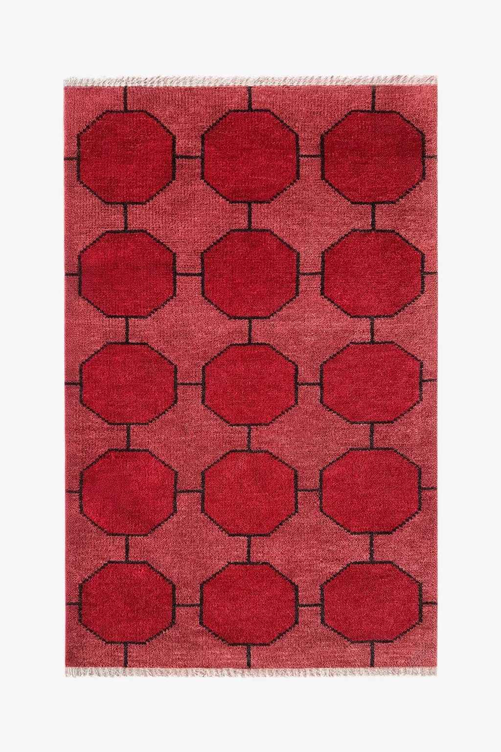 Octagon Link Hand-Knotted Wool Rug - Image 25