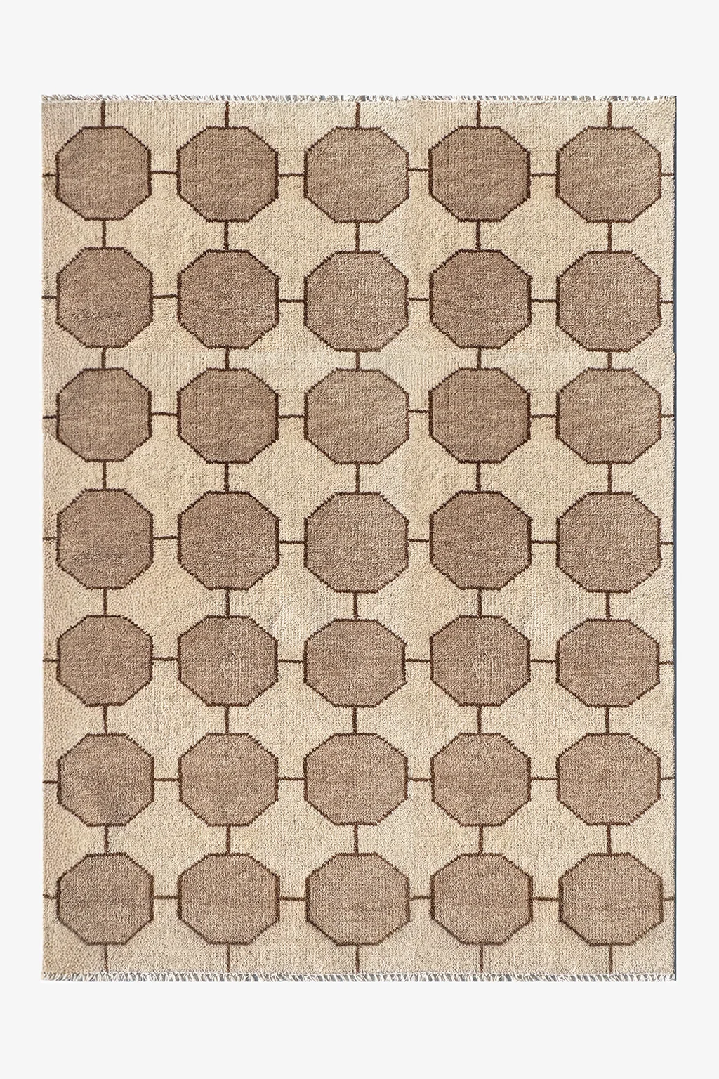 Octagon Link Hand-Knotted Wool Rug - Image 32