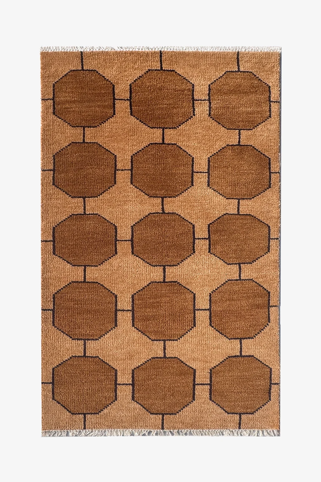 Octagon Link Hand-Knotted Wool Rug - Image 40