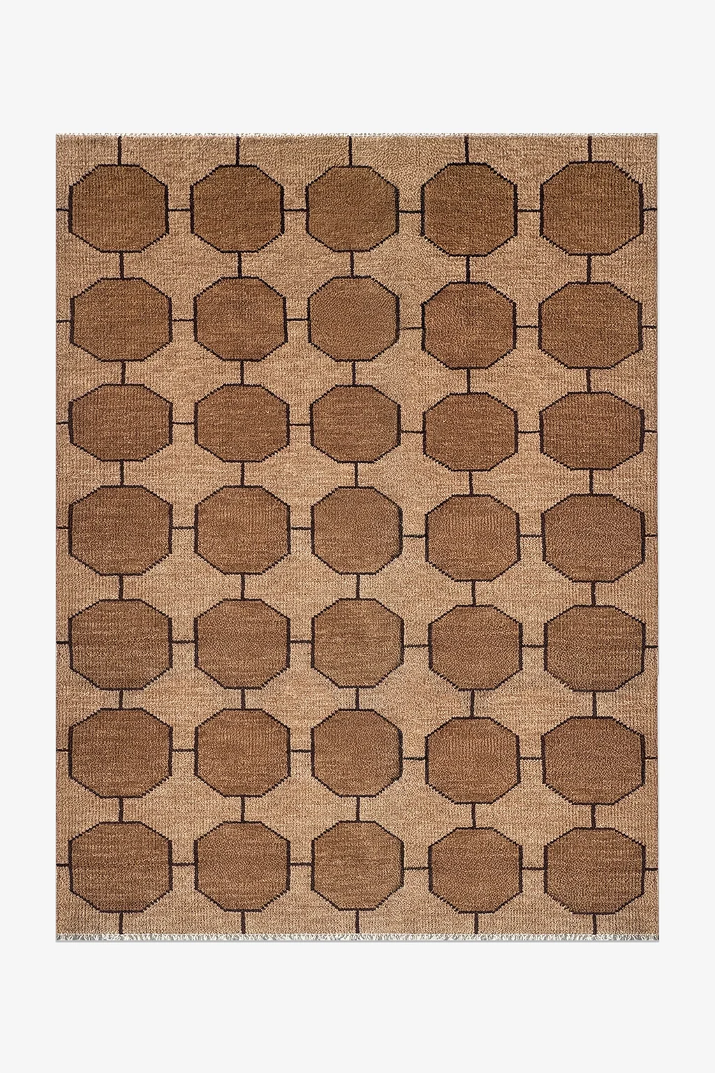 Octagon Link Hand-Knotted Wool Rug - Image 41