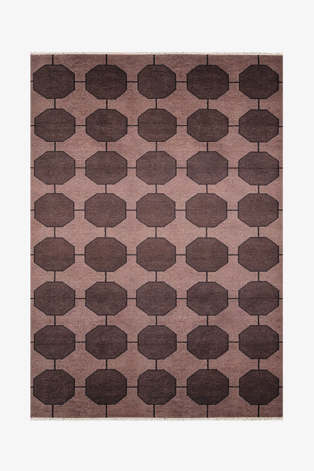Octagon Link Hand-Knotted Wool Rug - Image 45