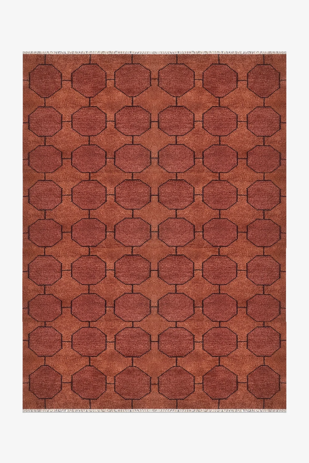 Octagon Link Hand-Knotted Wool Rug - Image 50
