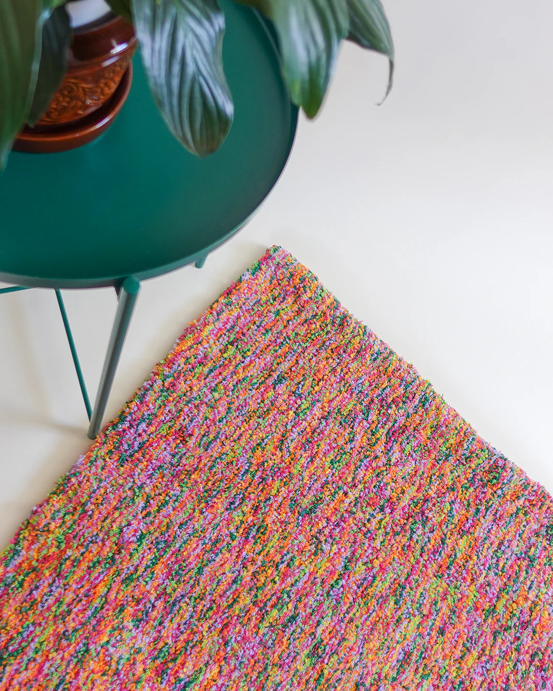 One of a Kind Tropical Rainbow Recycled Cotton Tufted Rug - Image 3