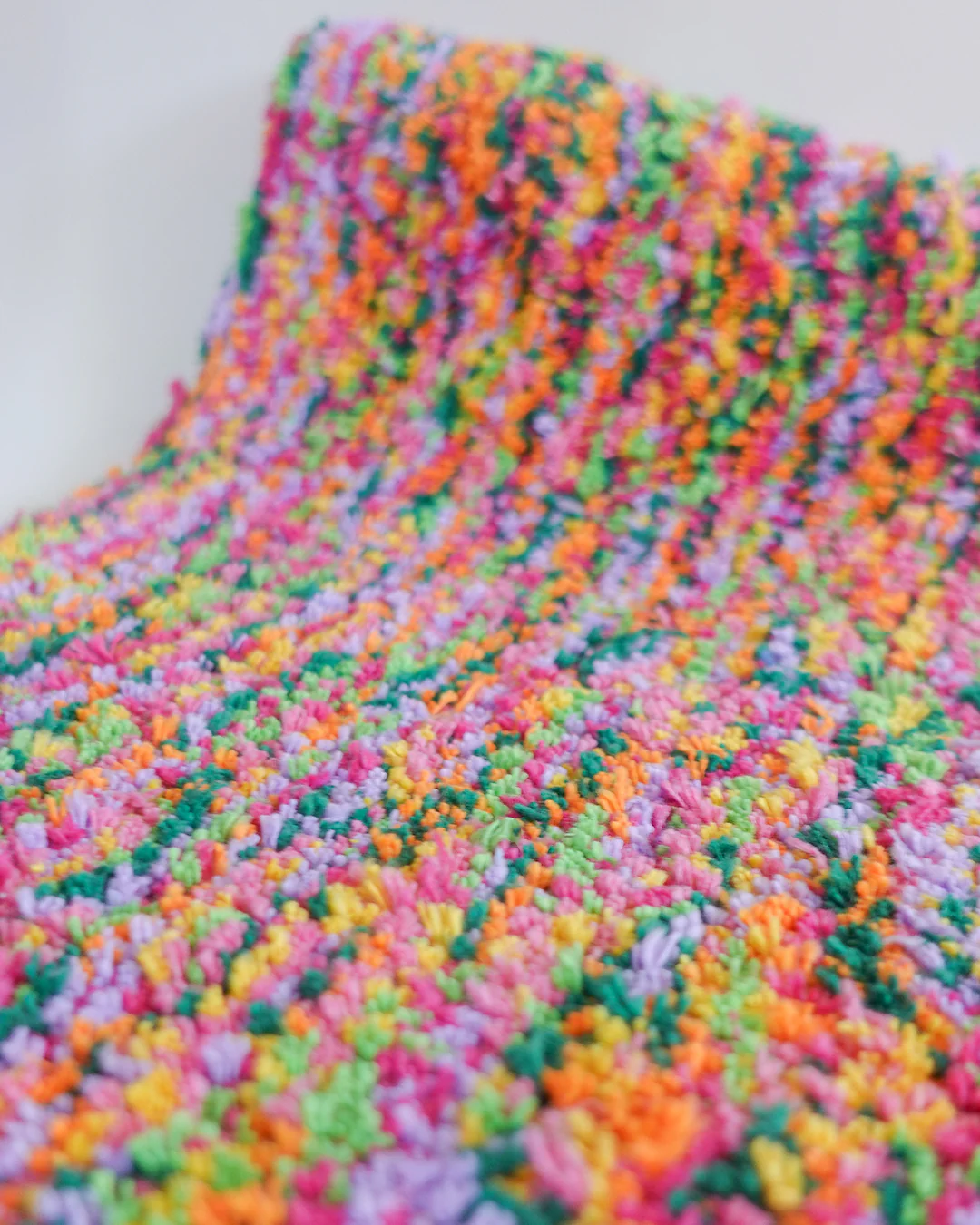 One of a Kind Tropical Rainbow Recycled Cotton Tufted Rug - Image 5