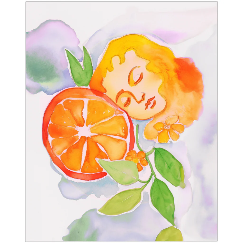 Orange Aura Watercolor Art Print - Image 4