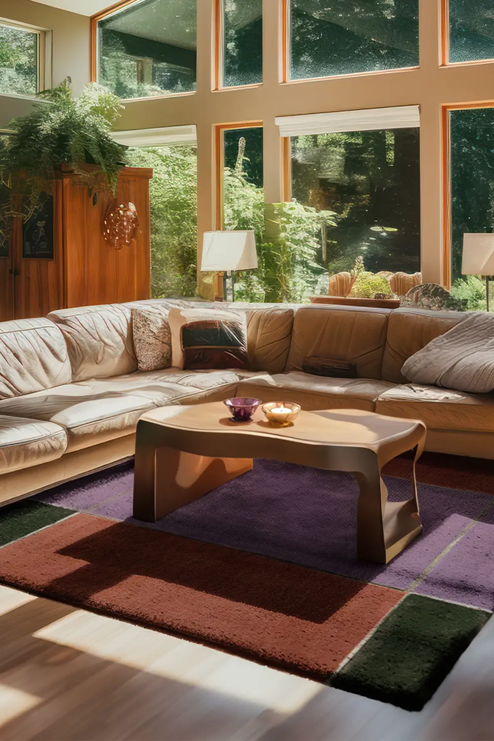 Violet Axis Hand-Tufted Wool Rug - Image 4