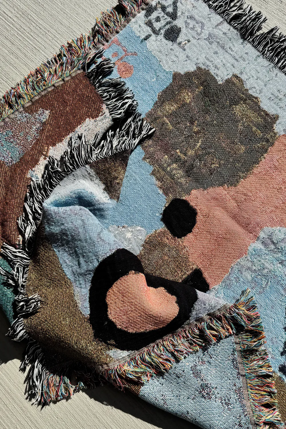 Paul Klee Blue Abstract Woven Throw Blanket - Image 3