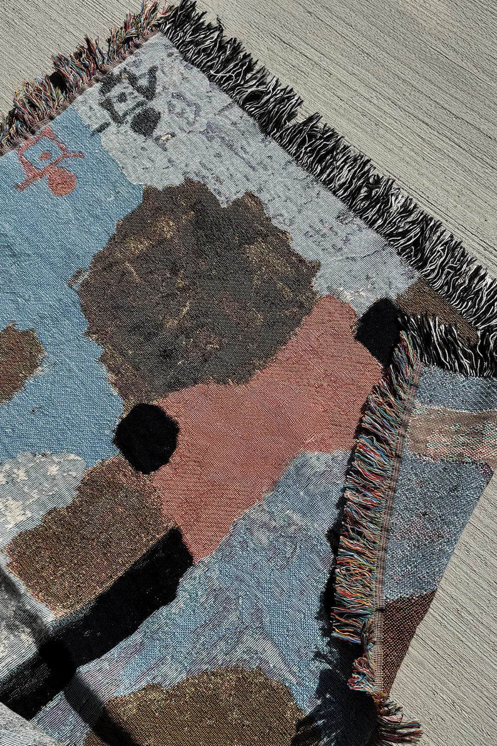 Paul Klee Blue Abstract Woven Throw Blanket - Image 6