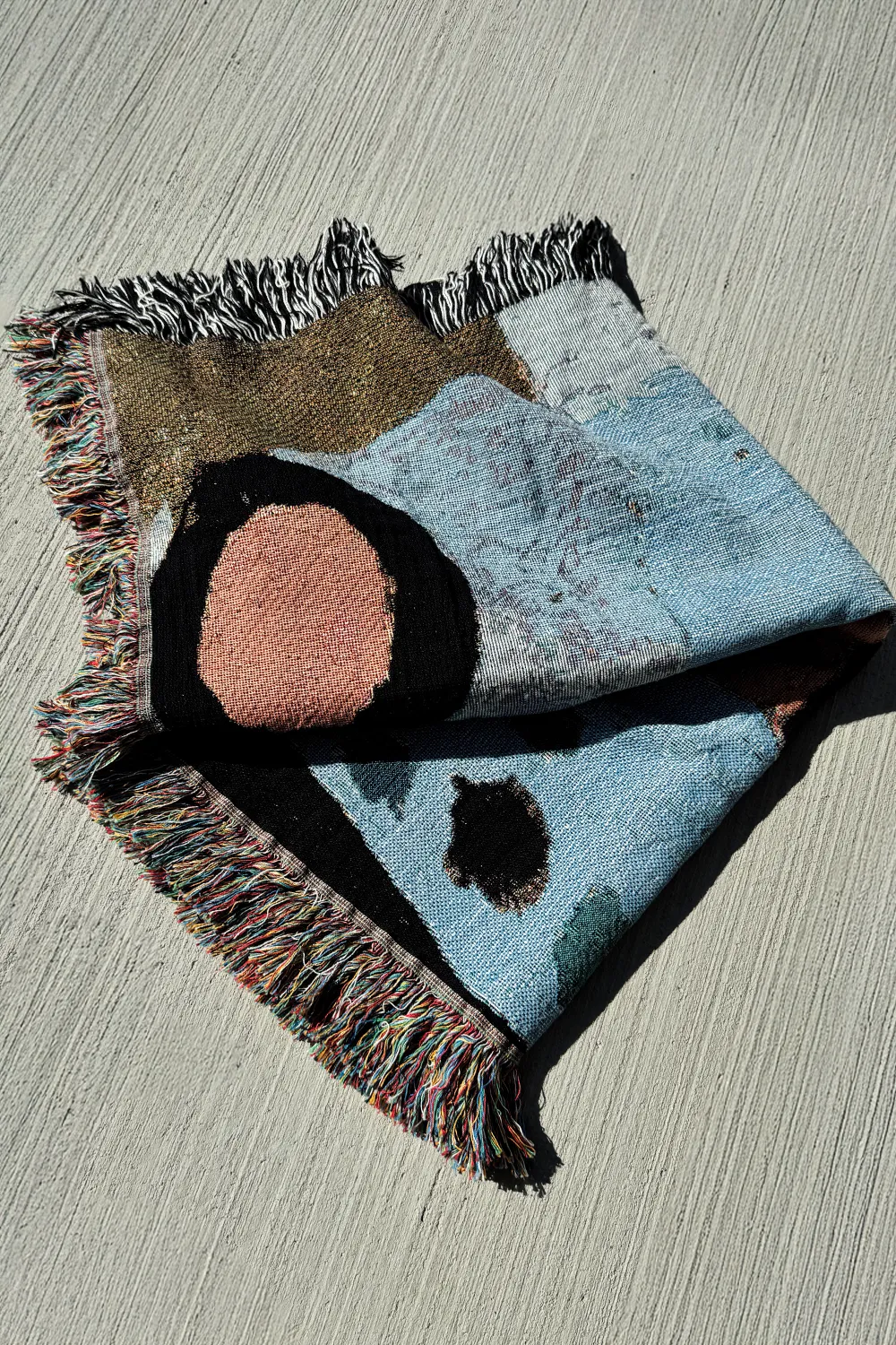 Paul Klee Blue Abstract Woven Throw Blanket - Image 7