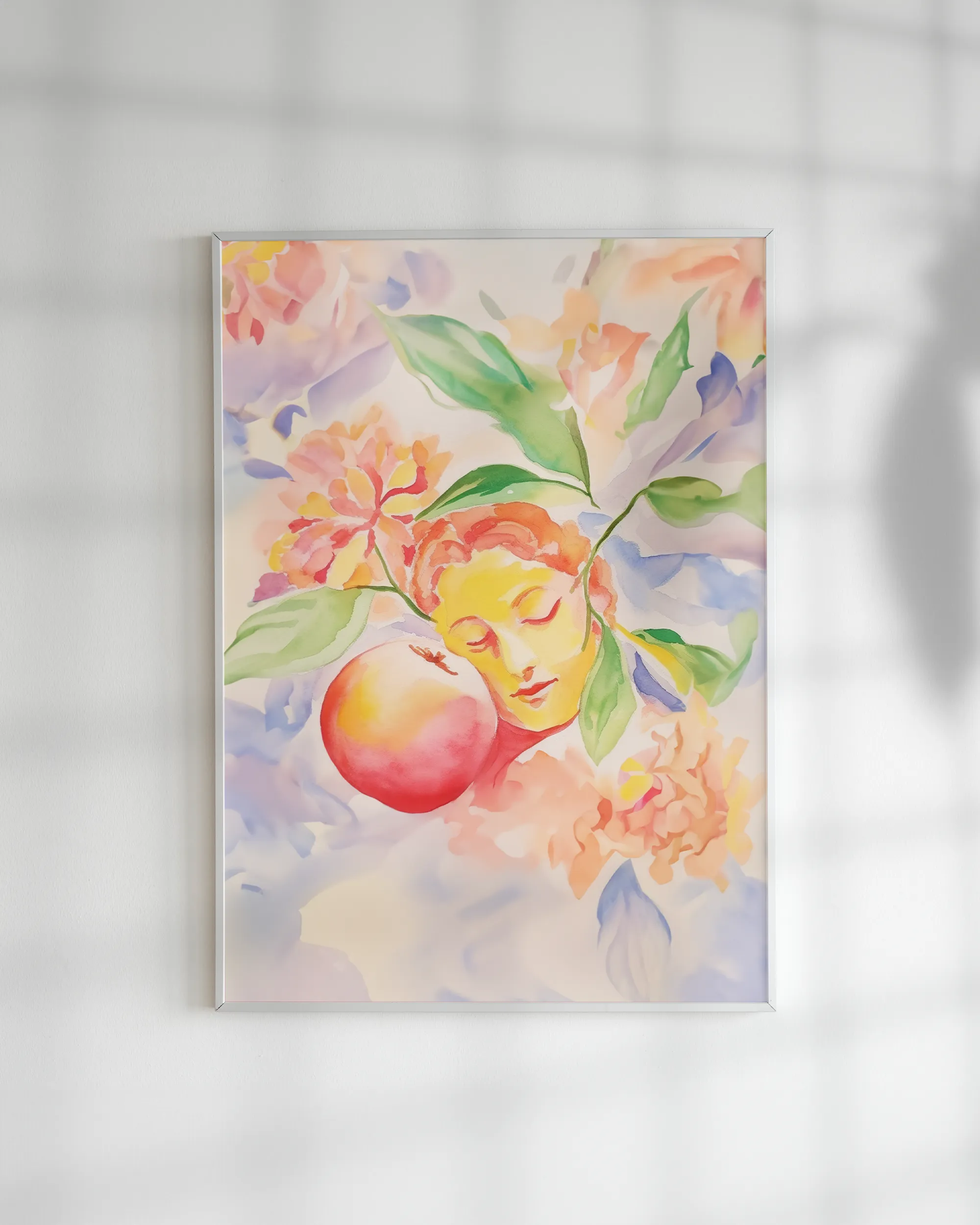 Peach Petals Dreamy Watercolor Art Print - Image 3