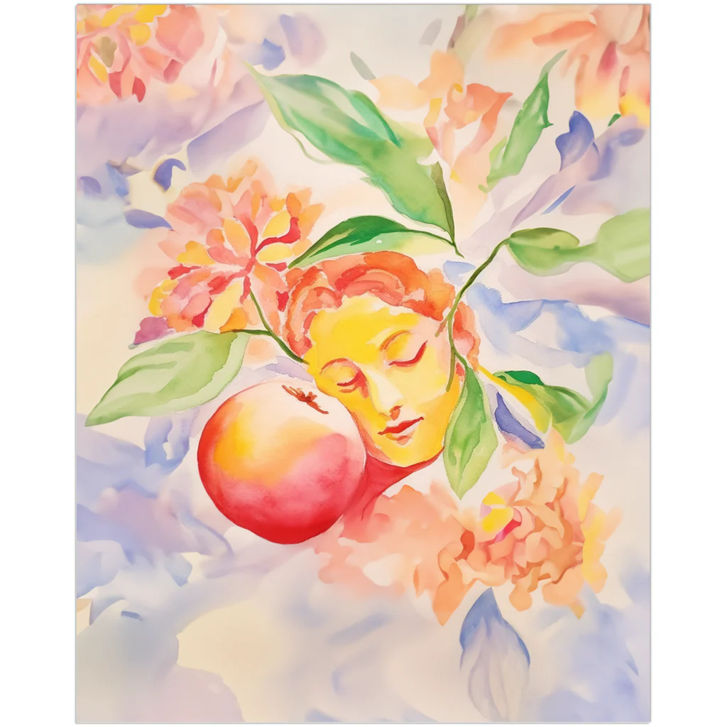 Peach Petals Dreamy Watercolor Art Print - Image 4