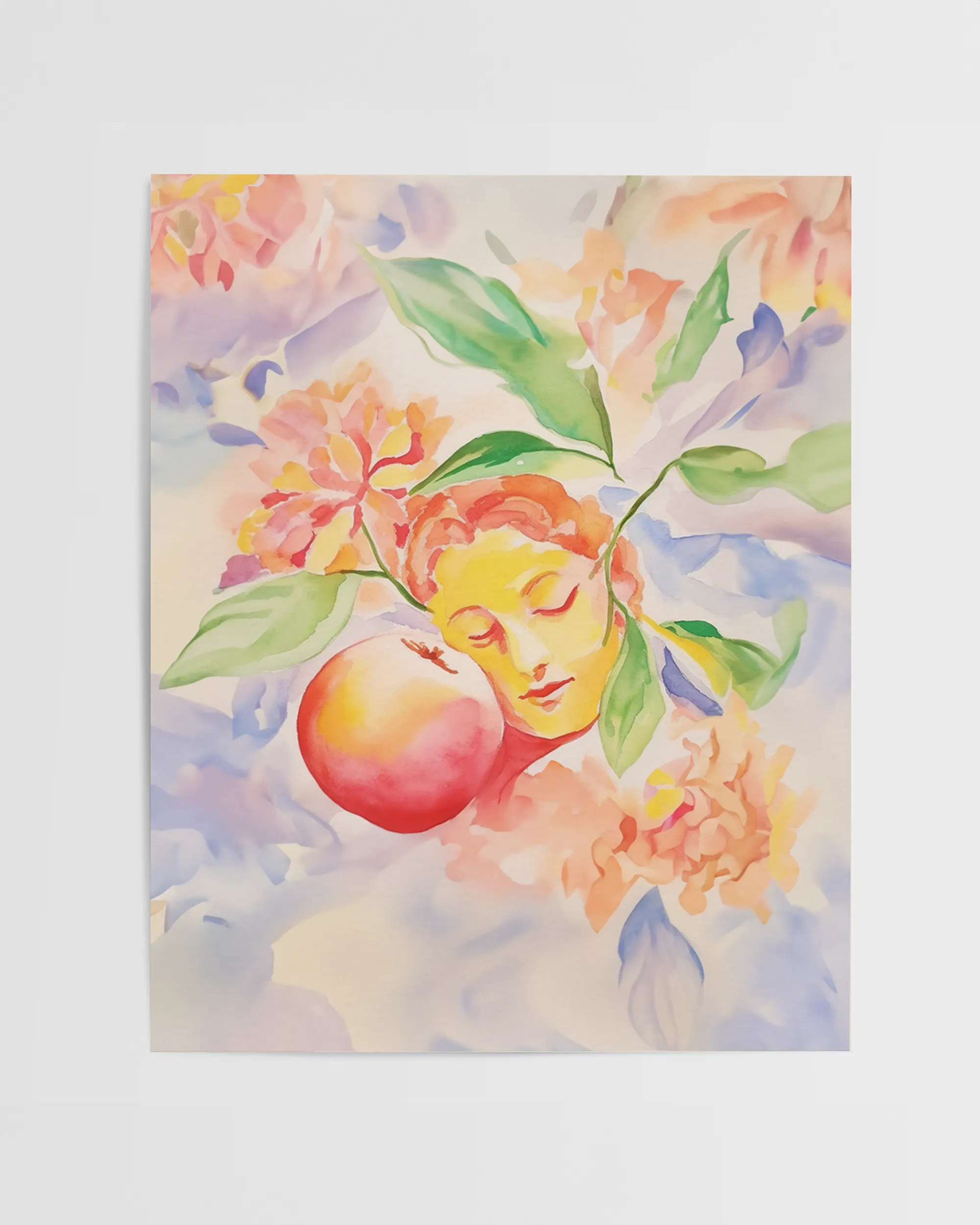 Peach Petals Dreamy Watercolor Art Print - Image 5