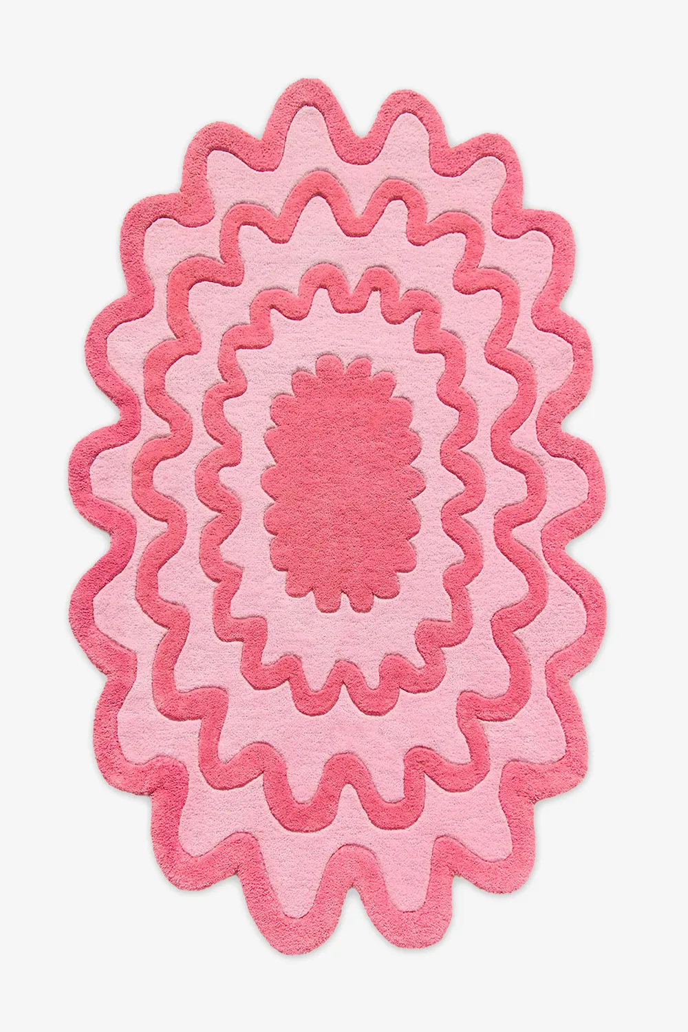 Burst Oval Hand-Tufted Wool Rug - Image 6