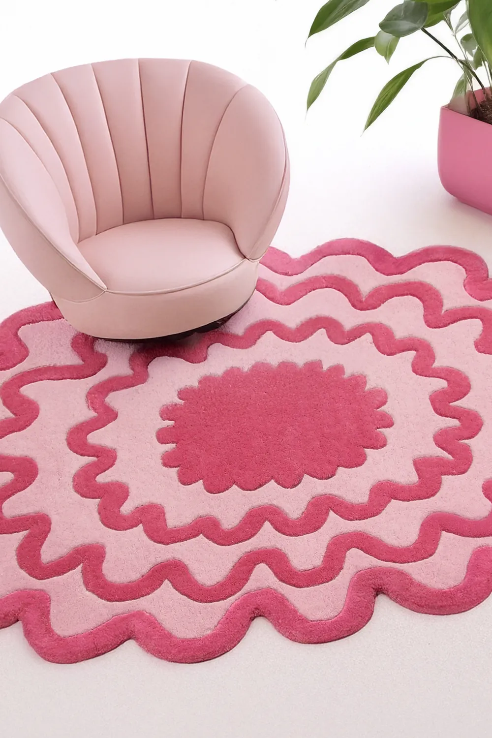 Burst Oval Hand-Tufted Wool Rug - Image 7