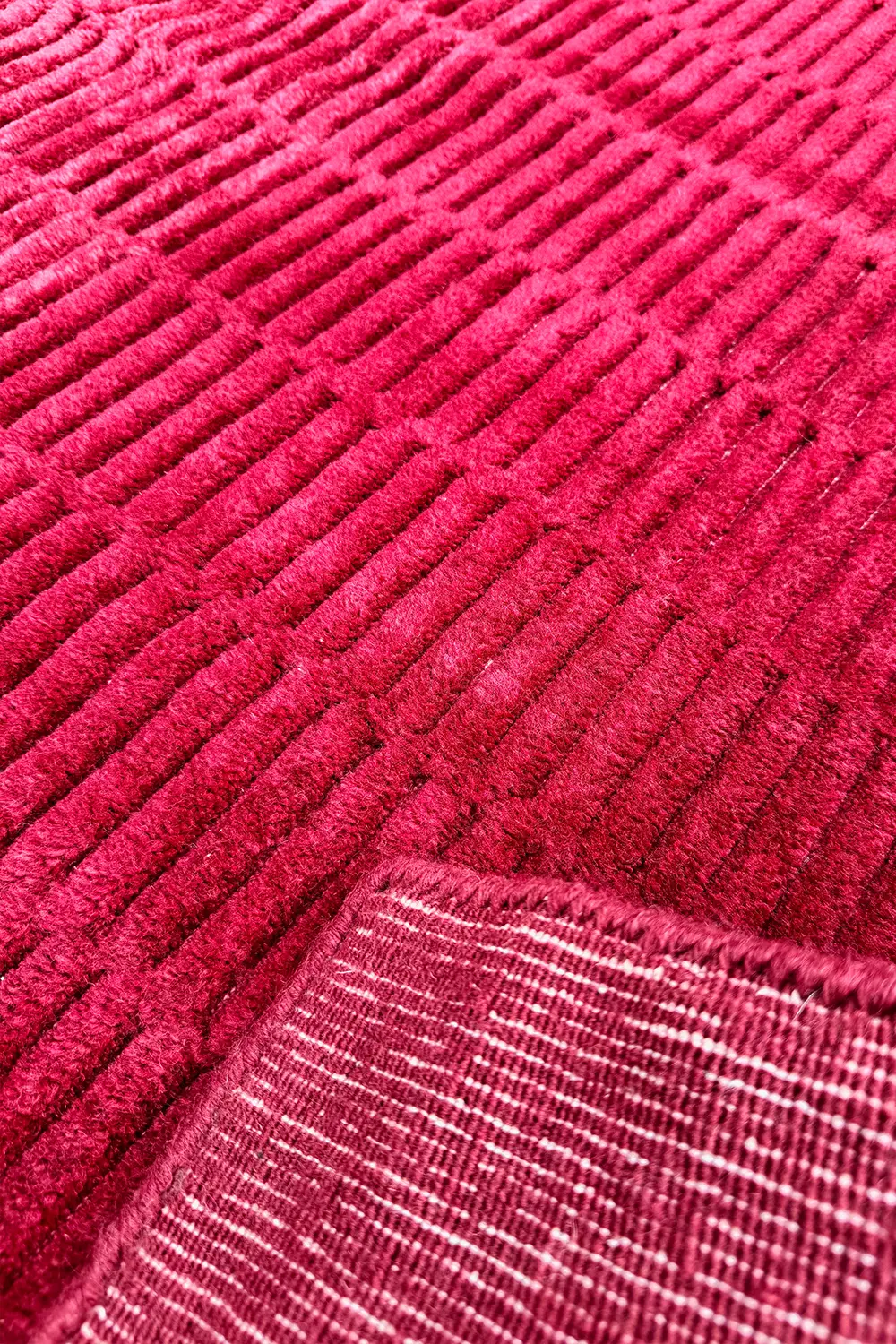 Pink Ombre Hand-Loomed Wool Square Rug - Image 5