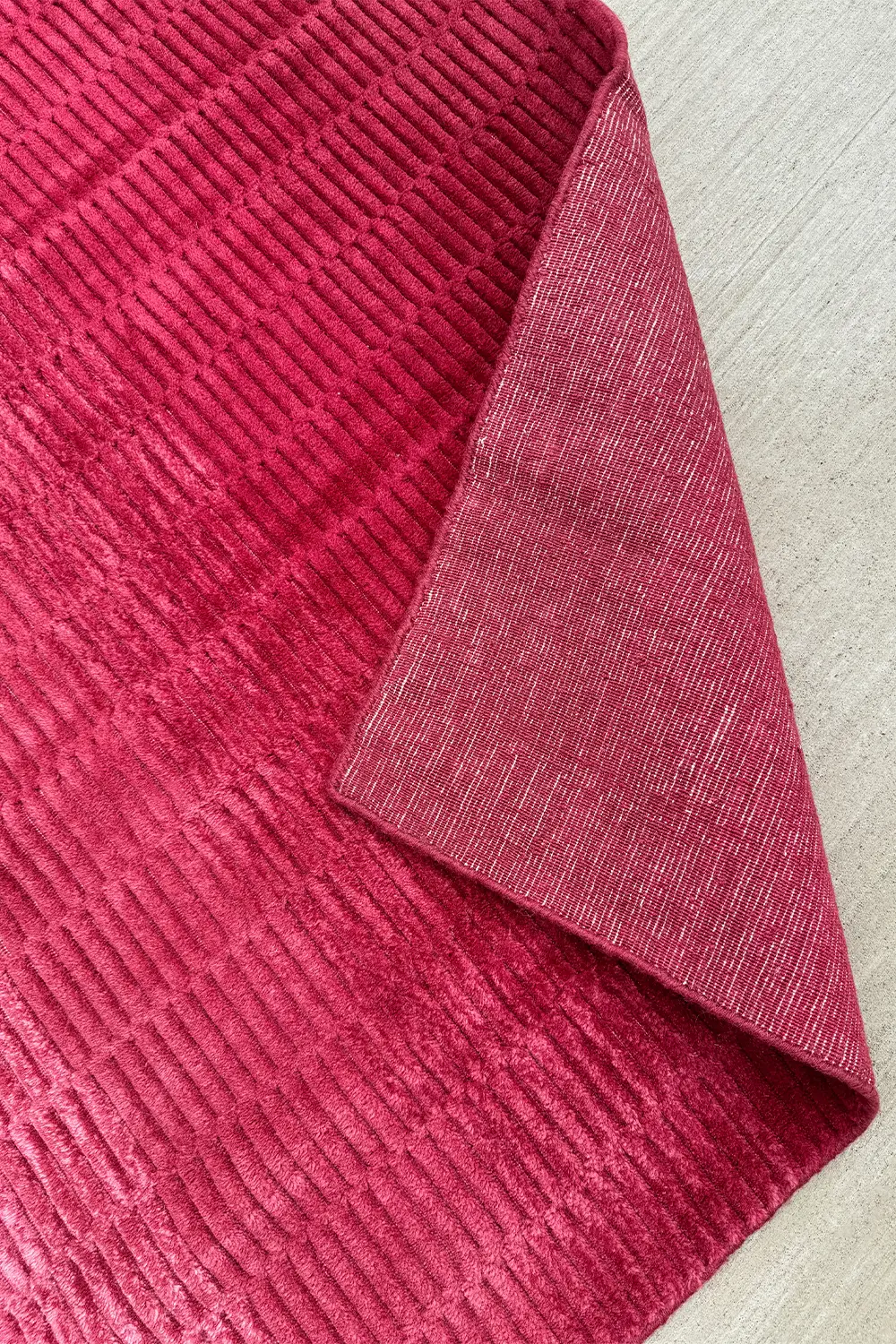 Pink Ombre Hand-Loomed Wool Square Rug - Image 7