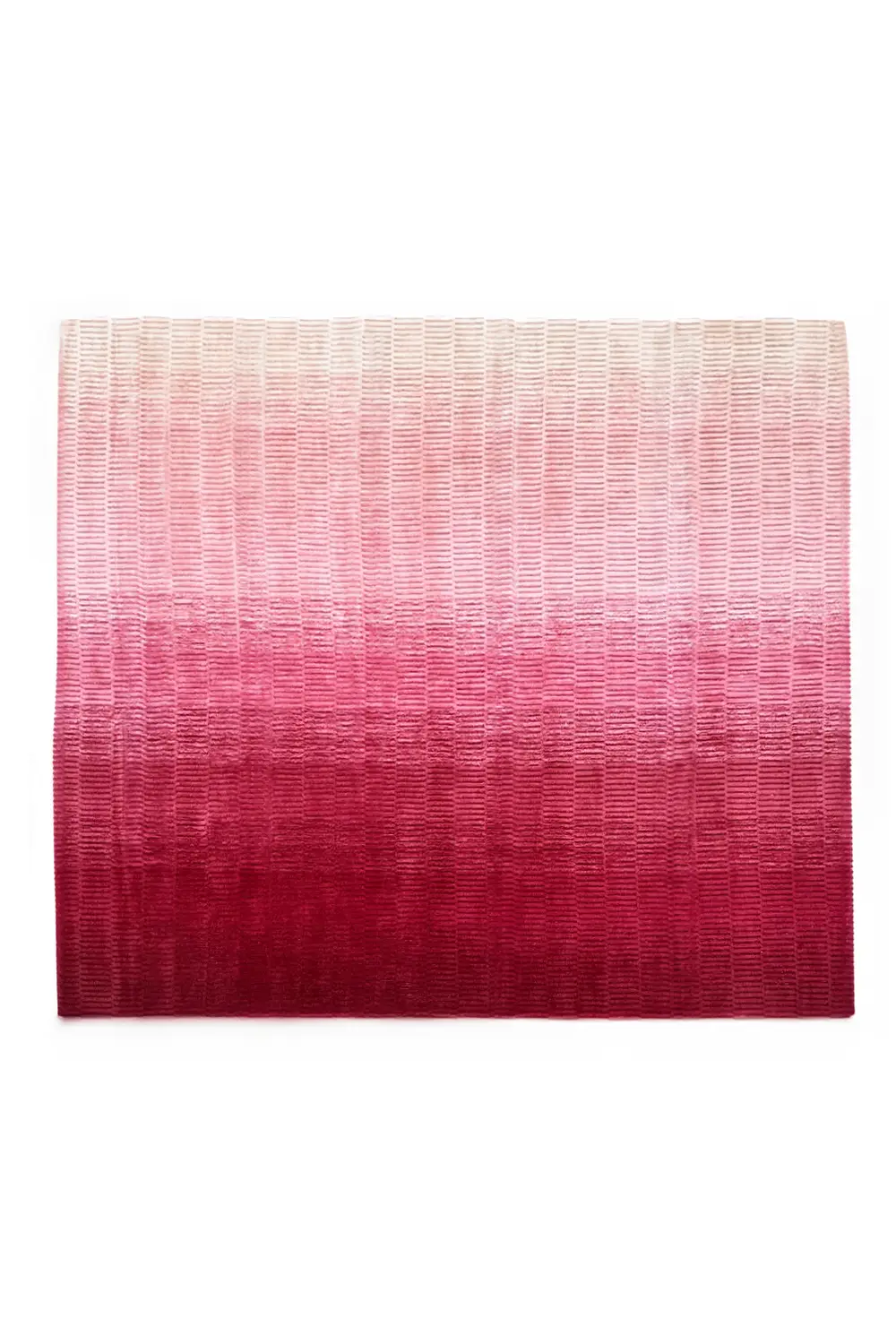 Pink Ombre Hand-Loomed Wool Square Rug - Image 8