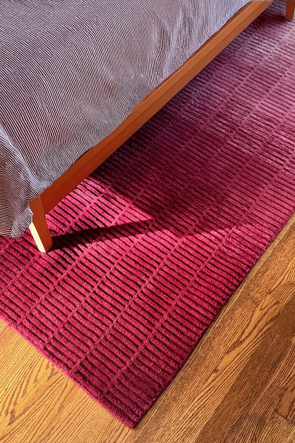 Pink Ombre Hand-Loomed Wool Rug - Image 6