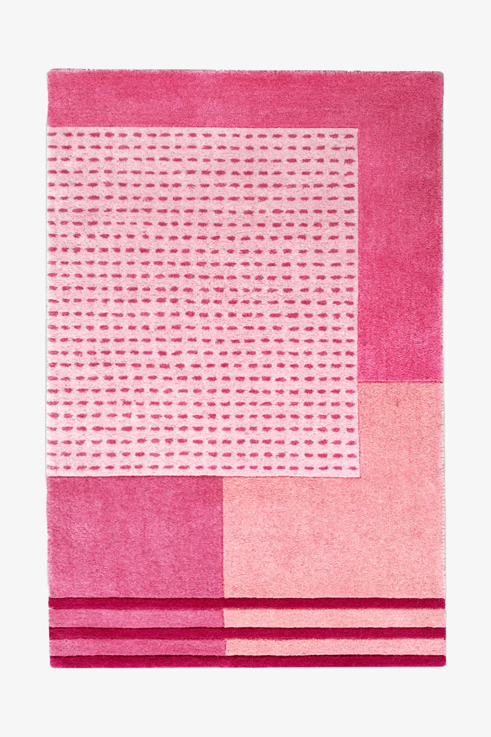 Pink Pixel Weave Hand-Tufted Wool Rug
